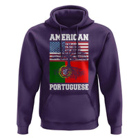 American Grown Portuguese Roots Hoodie Distressed Tree Portugal USA Flag - Wonder Print Shop