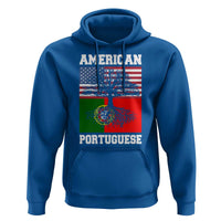 American Grown Portuguese Roots Hoodie Distressed Tree Portugal USA Flag - Wonder Print Shop