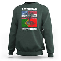 American Grown Portuguese Roots Sweatshirt Distressed Tree Portugal USA Flag - Wonder Print Shop