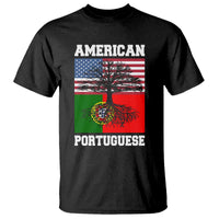 American Grown Portuguese Roots T Shirt Distressed Tree Portugal USA Flag - Wonder Print Shop