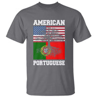 American Grown Portuguese Roots T Shirt Distressed Tree Portugal USA Flag - Wonder Print Shop