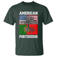 American Grown Portuguese Roots T Shirt Distressed Tree Portugal USA Flag - Wonder Print Shop