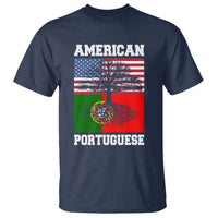 American Grown Portuguese Roots T Shirt Distressed Tree Portugal USA Flag - Wonder Print Shop