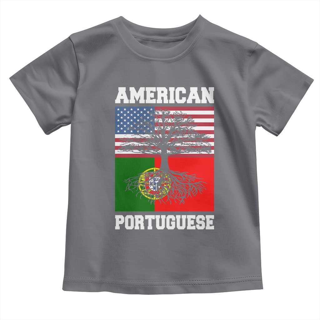 American Grown Portuguese Roots Toddler T Shirt Distressed Tree Portugal USA Flag - Wonder Print Shop