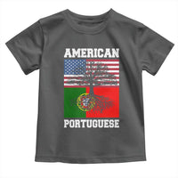 American Grown Portuguese Roots Toddler T Shirt Distressed Tree Portugal USA Flag - Wonder Print Shop