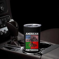 American Grown Portuguese Roots Tumbler Cup Distressed Tree Portugal USA Flag - Wonder Print Shop
