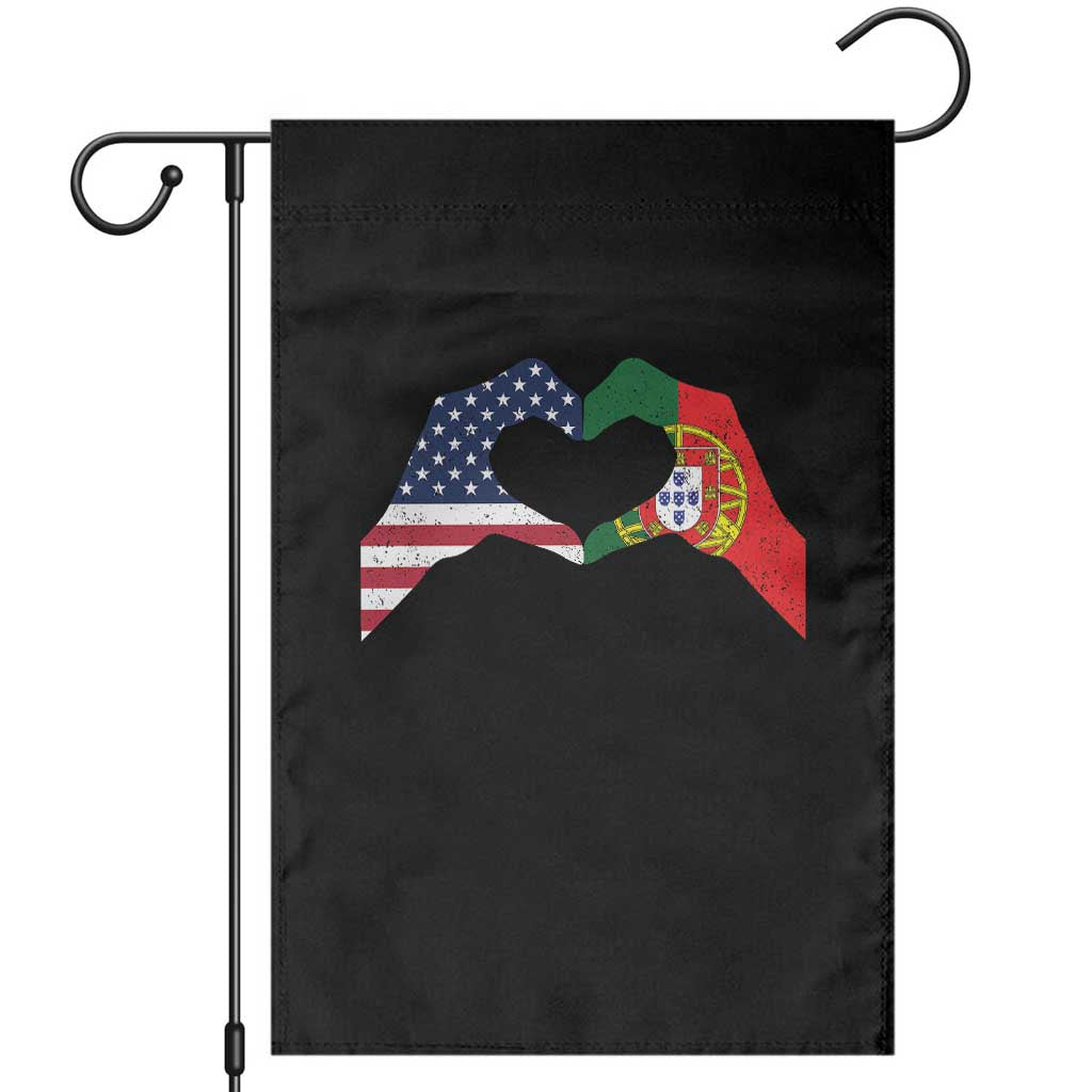Portuguese American Flag Garden Flag Vintage Portugal USA Flag Heart - Wonder Print Shop