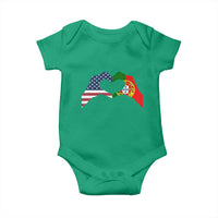 Portuguese American Flag Baby Onesie Vintage Portugal USA Flag Heart - Wonder Print Shop