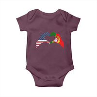 Portuguese American Flag Baby Onesie Vintage Portugal USA Flag Heart - Wonder Print Shop
