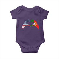 Portuguese American Flag Baby Onesie Vintage Portugal USA Flag Heart - Wonder Print Shop