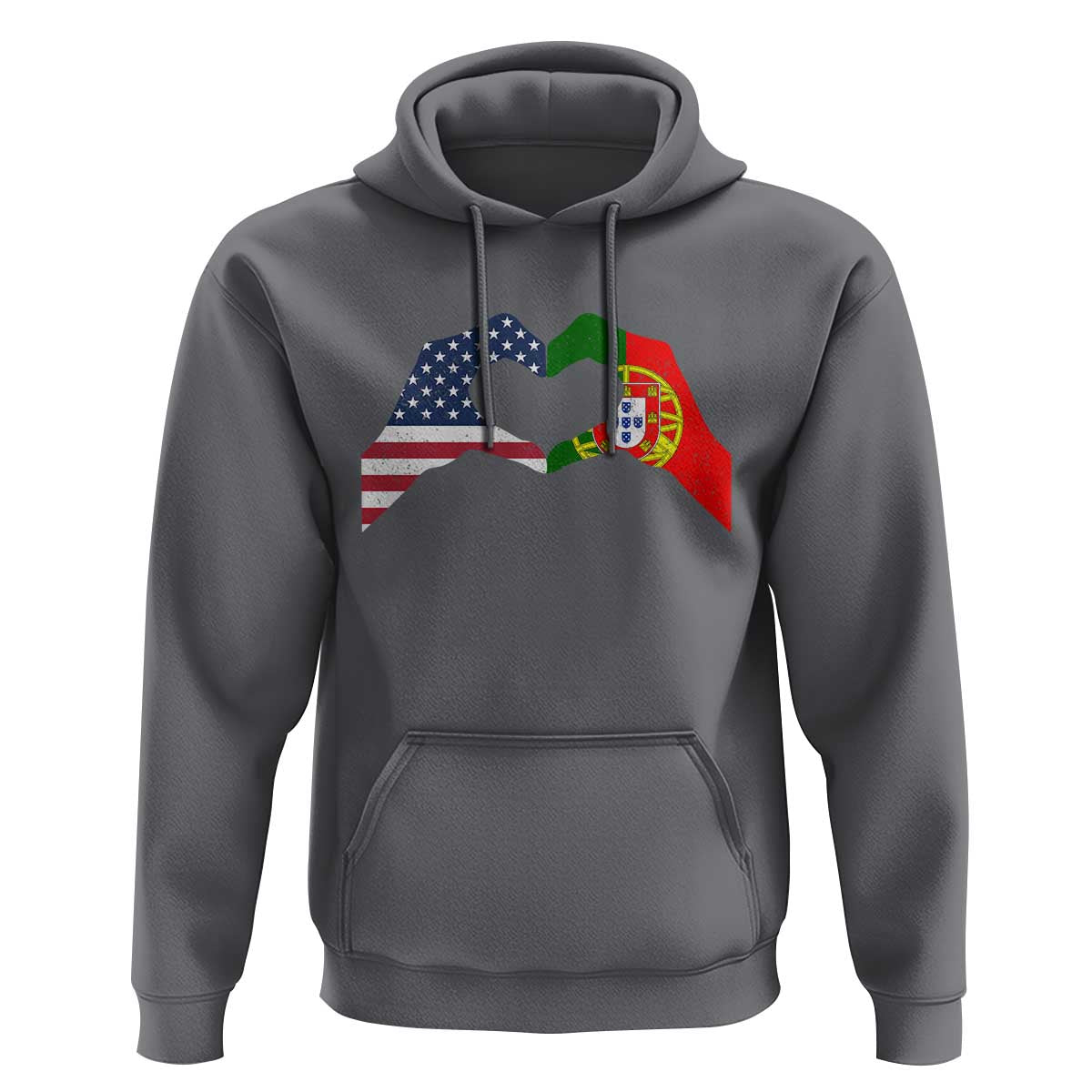 Portuguese American Flag Hoodie Vintage Portugal USA Flag Heart - Wonder Print Shop
