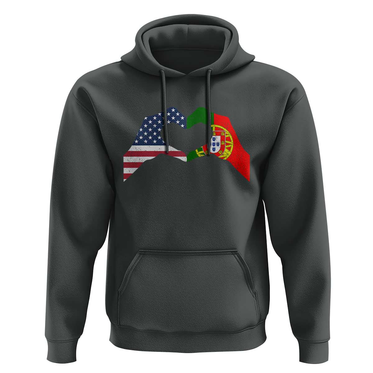 Portuguese American Flag Hoodie Vintage Portugal USA Flag Heart - Wonder Print Shop