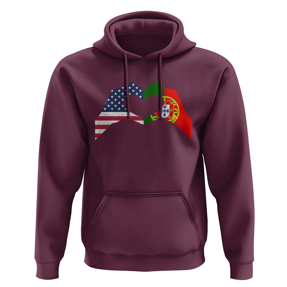 Portuguese American Flag Hoodie Vintage Portugal USA Flag Heart - Wonder Print Shop