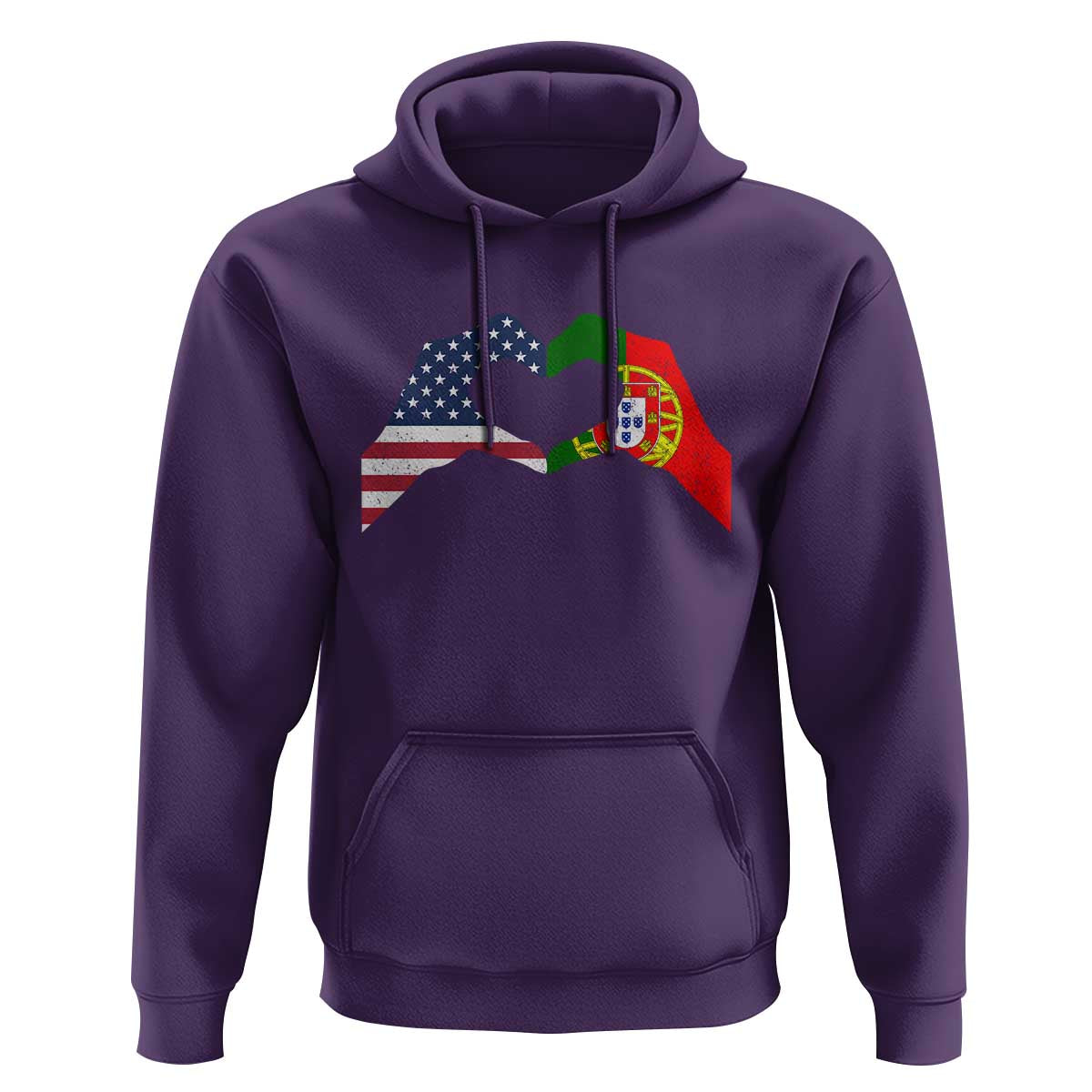 Portuguese American Flag Hoodie Vintage Portugal USA Flag Heart - Wonder Print Shop