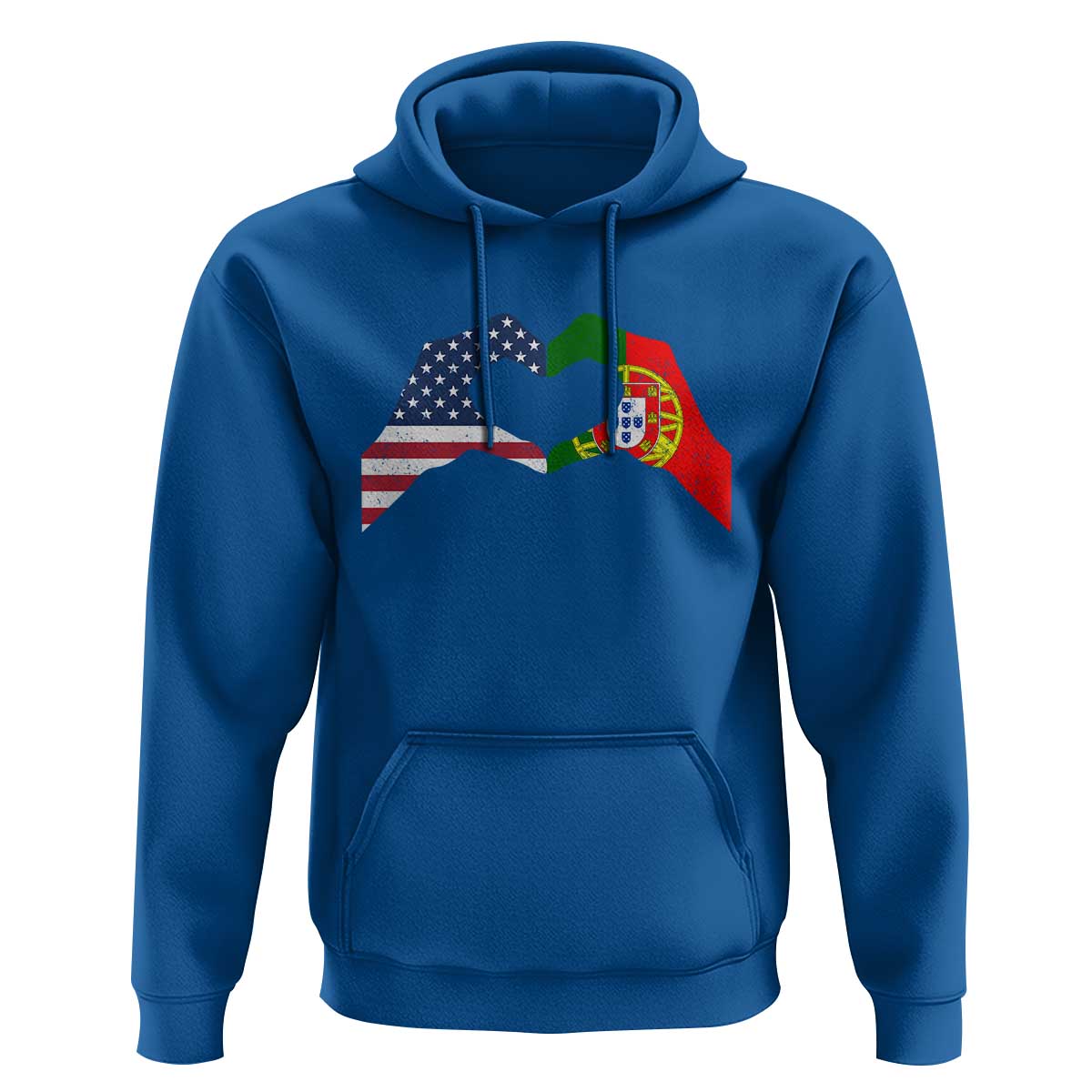 Portuguese American Flag Hoodie Vintage Portugal USA Flag Heart - Wonder Print Shop