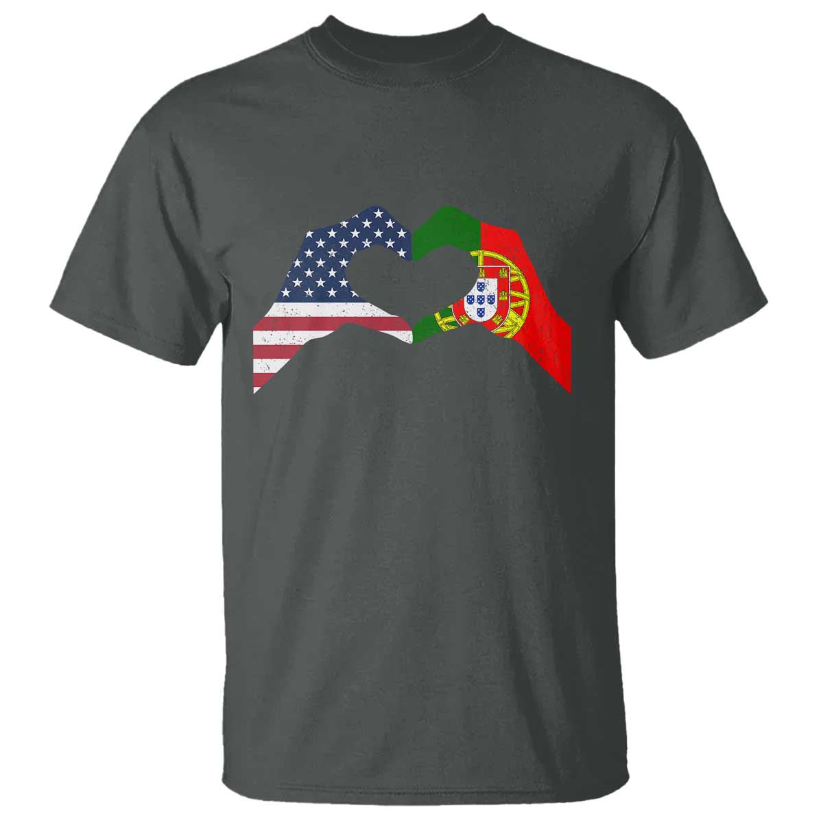 Portuguese American Flag T Shirt Vintage Portugal USA Flag Heart - Wonder Print Shop