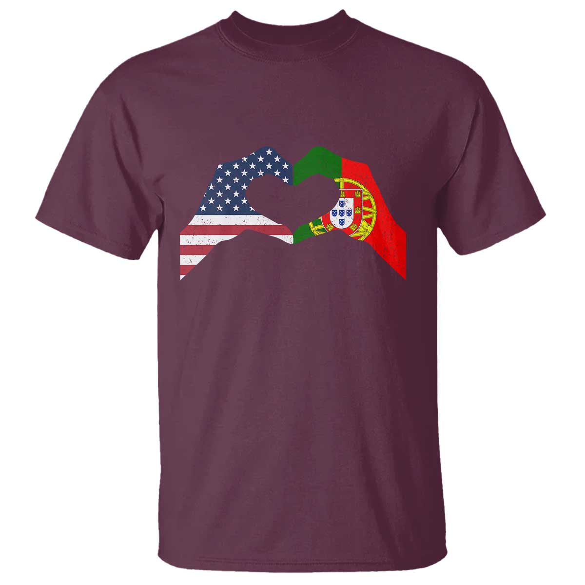 Portuguese American Flag T Shirt Vintage Portugal USA Flag Heart - Wonder Print Shop