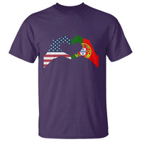 Portuguese American Flag T Shirt Vintage Portugal USA Flag Heart - Wonder Print Shop