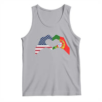Portuguese American Flag Tank Top Vintage Portugal USA Flag Heart - Wonder Print Shop