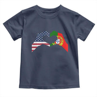 Portuguese American Flag Toddler T Shirt Vintage Portugal USA Flag Heart - Wonder Print Shop