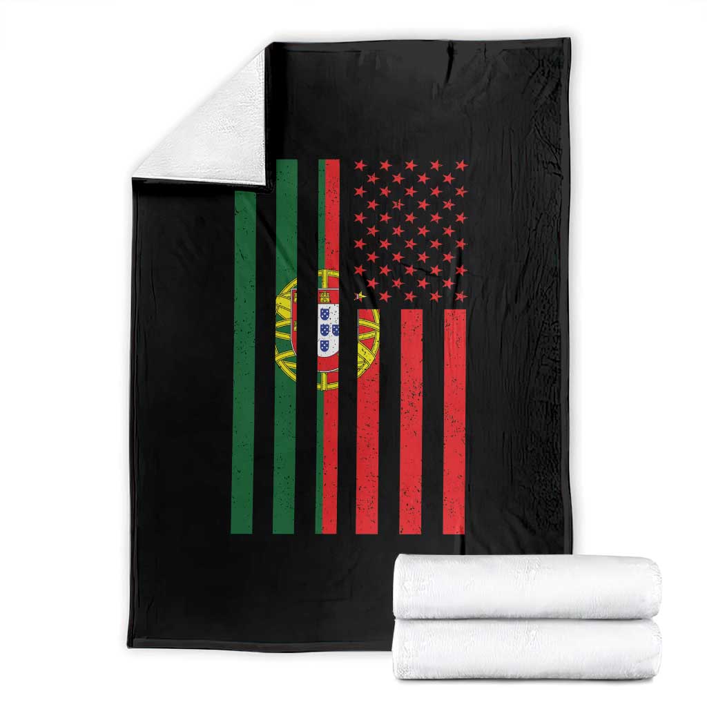 Portuguese Flag Throw Blanket Vintage USA Flag Portugal Pride Gifts - Wonder Print Shop