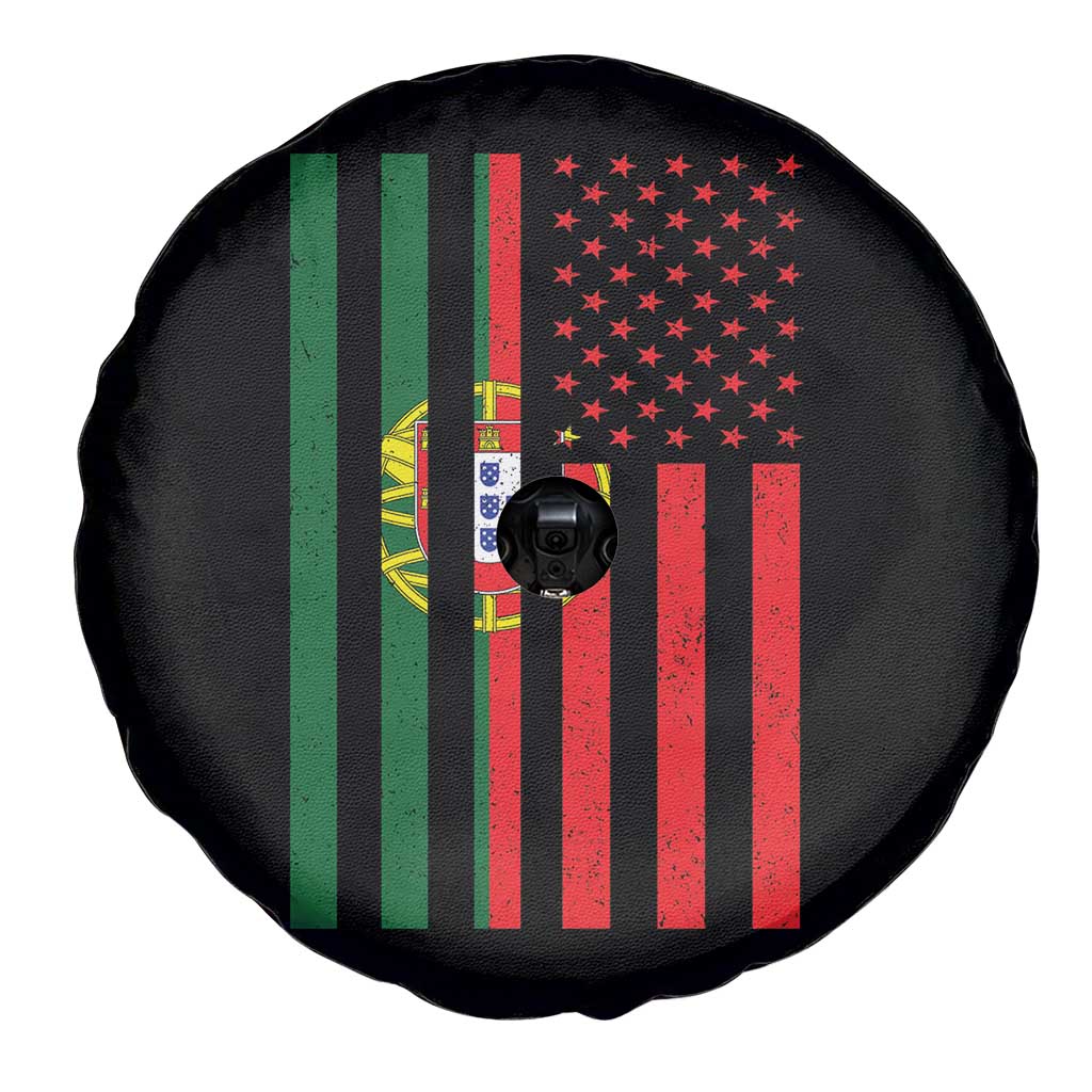 Portuguese Flag Spare Tire Cover Vintage USA Flag Portugal Pride Gifts - Wonder Print Shop