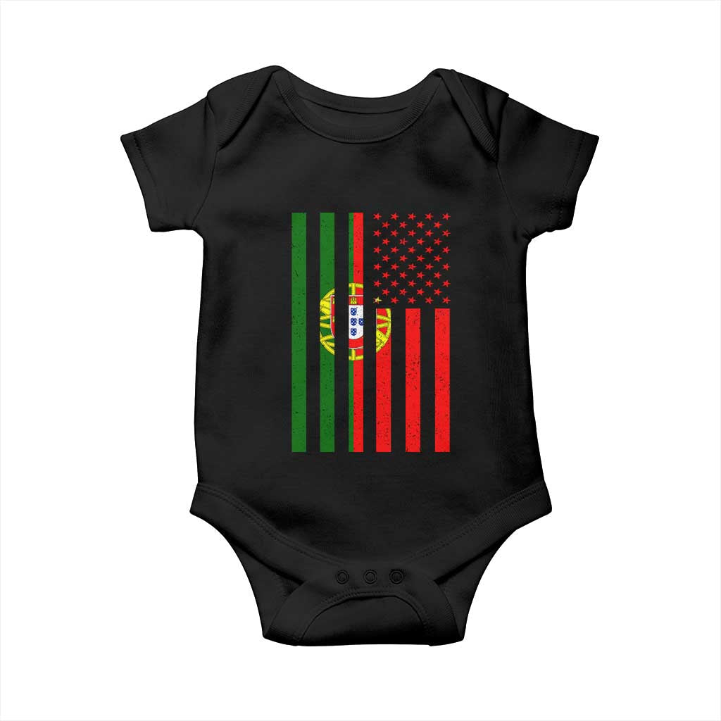 Portuguese Flag Baby Onesie Vintage USA Flag Portugal Pride Gifts - Wonder Print Shop