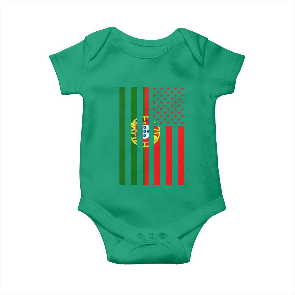 Portuguese Flag Baby Onesie Vintage USA Flag Portugal Pride Gifts - Wonder Print Shop
