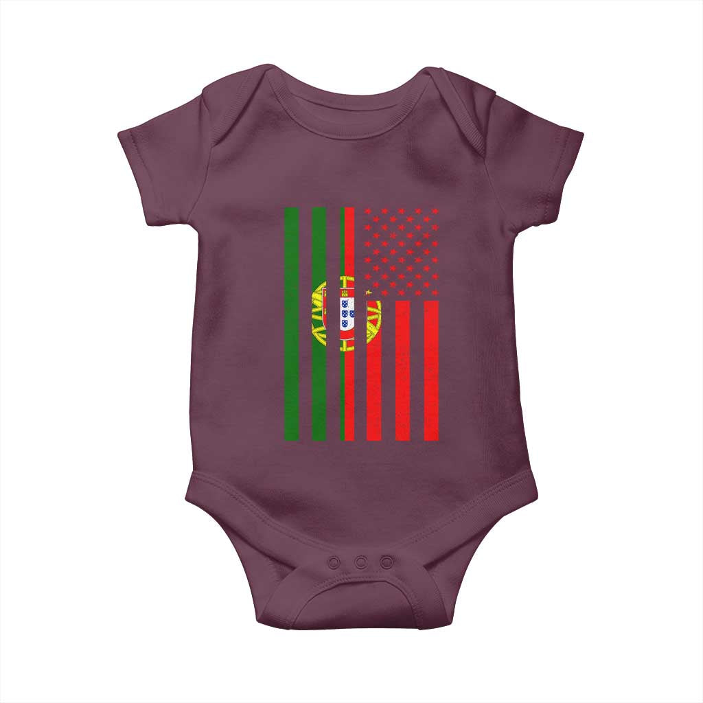 Portuguese Flag Baby Onesie Vintage USA Flag Portugal Pride Gifts - Wonder Print Shop