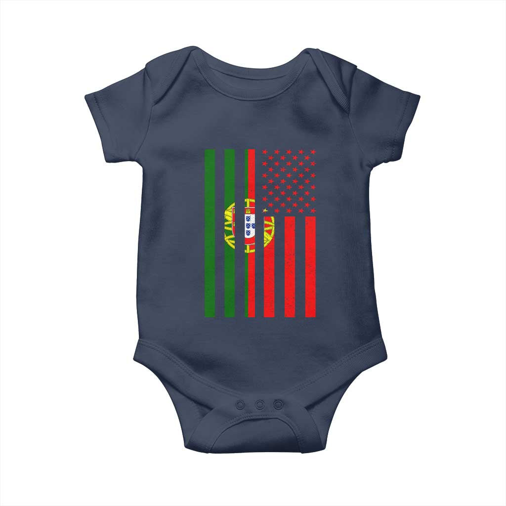 Portuguese Flag Baby Onesie Vintage USA Flag Portugal Pride Gifts - Wonder Print Shop