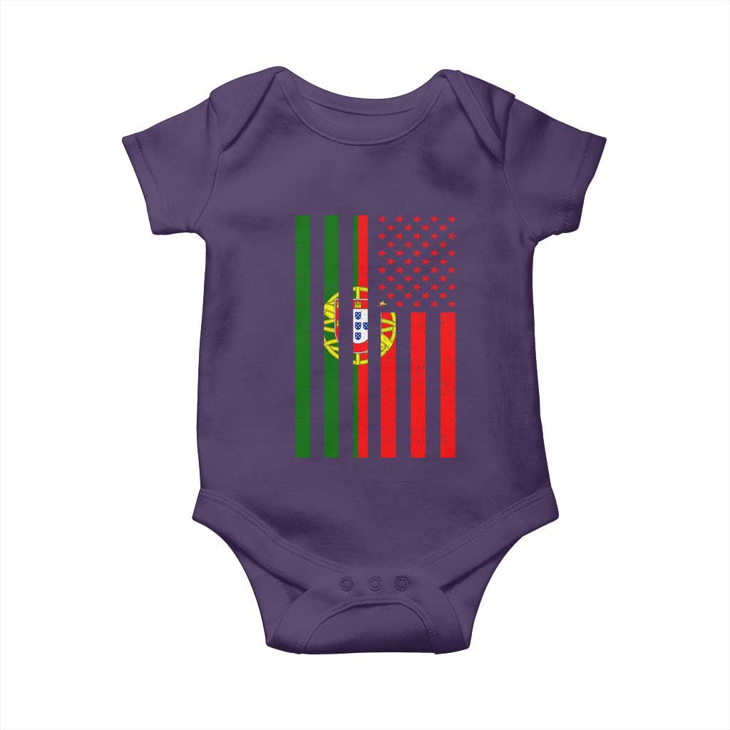 Portuguese Flag Baby Onesie Vintage USA Flag Portugal Pride Gifts - Wonder Print Shop