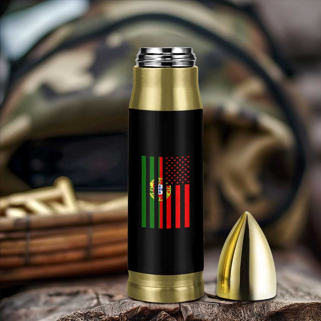 Portuguese Flag Bullet Tumbler Vintage USA Flag Portugal Pride Gifts - Wonder Print Shop