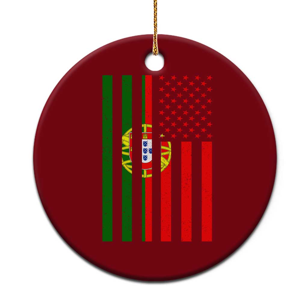 Portuguese Flag Ceramic Ornament Vintage USA Flag Portugal Pride Gifts - Wonder Print Shop