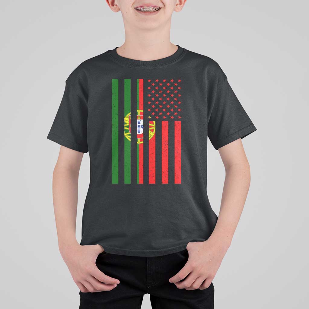 Portuguese Flag T Shirt For Kid Vintage USA Flag Portugal Pride Gifts - Wonder Print Shop