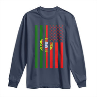 Portuguese Flag Long Sleeve Shirt Vintage USA Flag Portugal Pride Gifts - Wonder Print Shop
