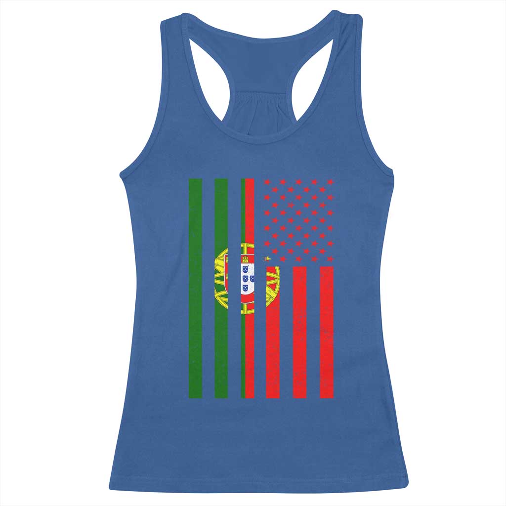 Portuguese Flag Racerback Tank Top Vintage USA Flag Portugal Pride Gifts - Wonder Print Shop