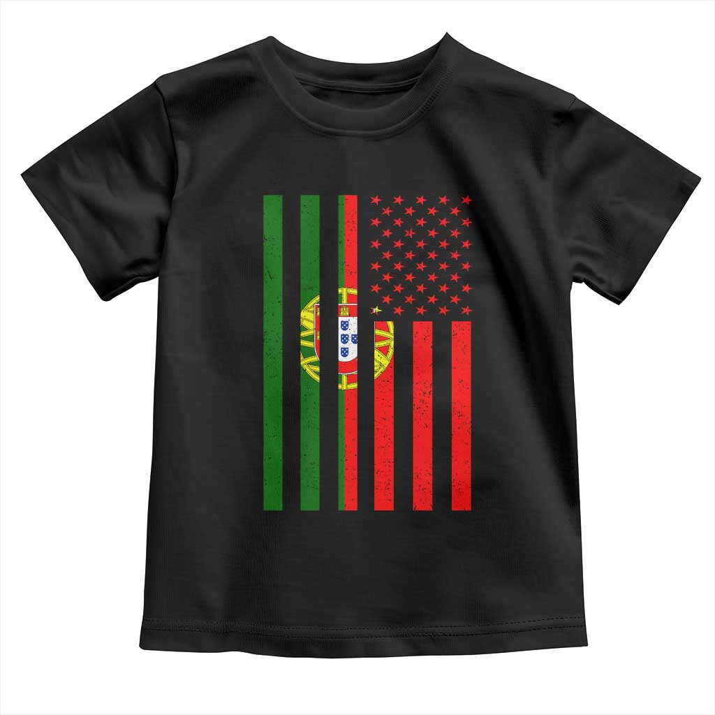 Portuguese Flag Toddler T Shirt Vintage USA Flag Portugal Pride Gifts - Wonder Print Shop