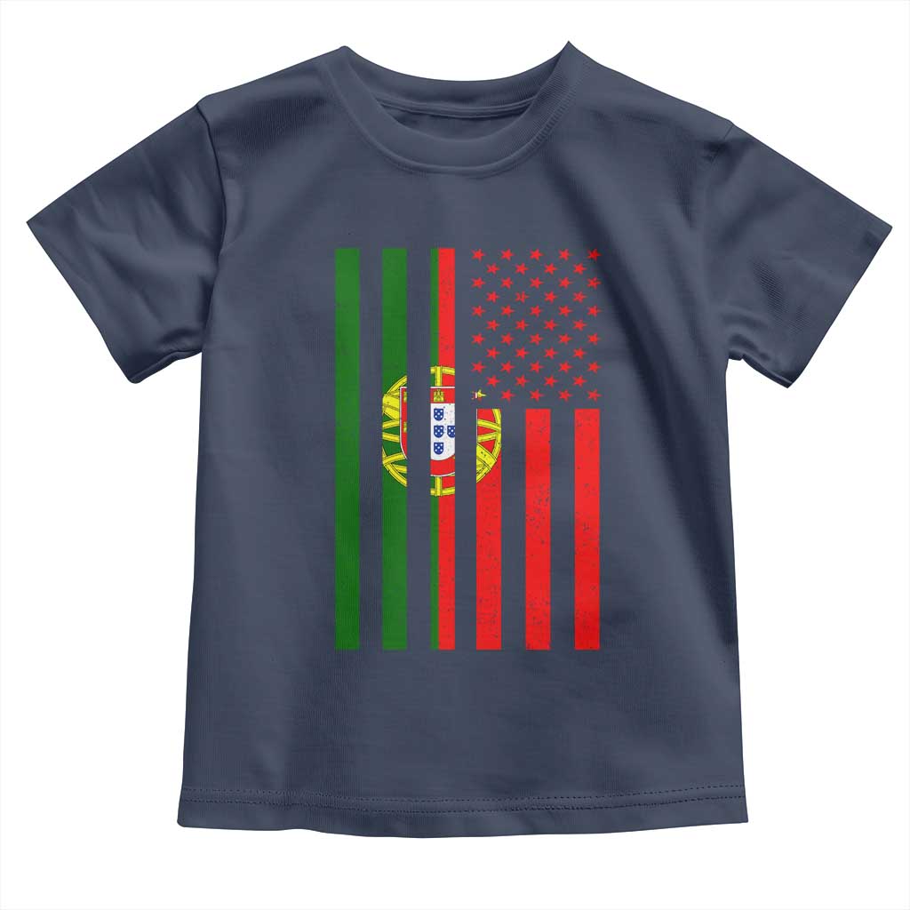 Portuguese Flag Toddler T Shirt Vintage USA Flag Portugal Pride Gifts - Wonder Print Shop
