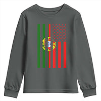 Portuguese Flag Youth Sweatshirt Vintage USA Flag Portugal Pride Gifts - Wonder Print Shop