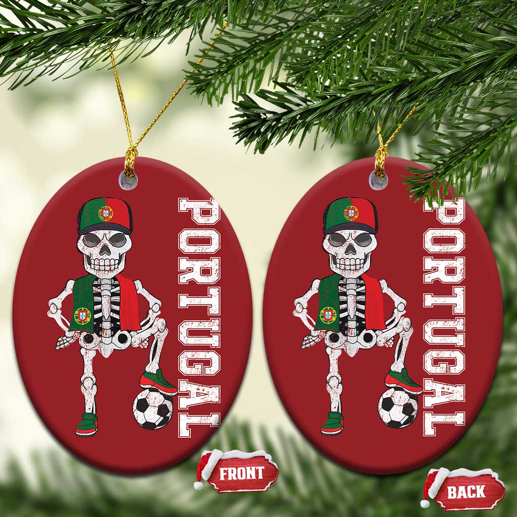Portugal Soccer Christmas Ornament Skeleton Portuguese Flag Futebol Football Player - Wonder Print Shop