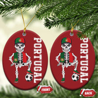 Portugal Soccer Christmas Ornament Skeleton Portuguese Flag Futebol Football Player - Wonder Print Shop