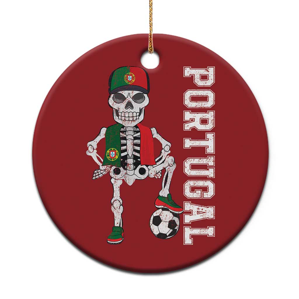 Portugal Soccer Christmas Ornament Skeleton Portuguese Flag Futebol Football Player - Wonder Print Shop