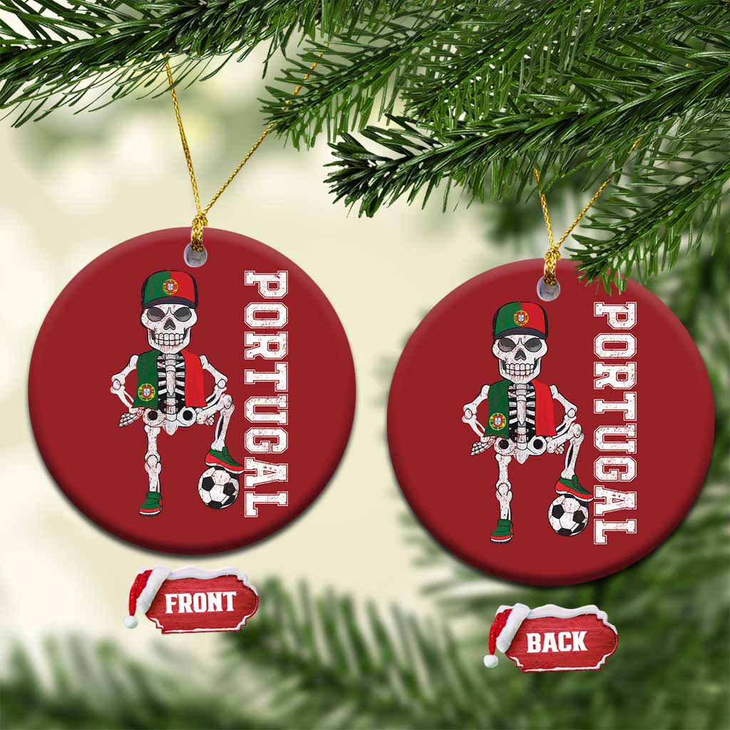 Portugal Soccer Christmas Ornament Skeleton Portuguese Flag Futebol Football Player - Wonder Print Shop