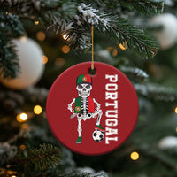 Portugal Soccer Christmas Ornament Skeleton Portuguese Flag Futebol Football Player - Wonder Print Shop