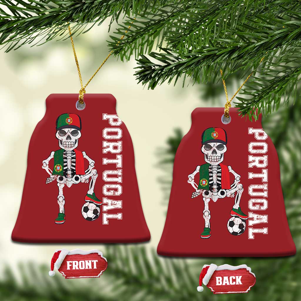 Portugal Soccer Christmas Ornament Skeleton Portuguese Flag Futebol Football Player - Wonder Print Shop