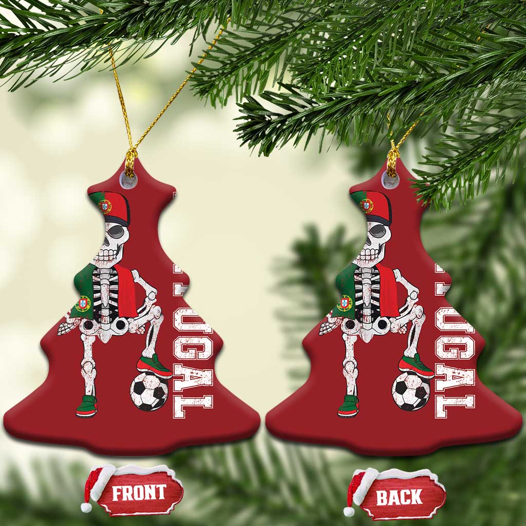 Portugal Soccer Christmas Ornament Skeleton Portuguese Flag Futebol Football Player - Wonder Print Shop