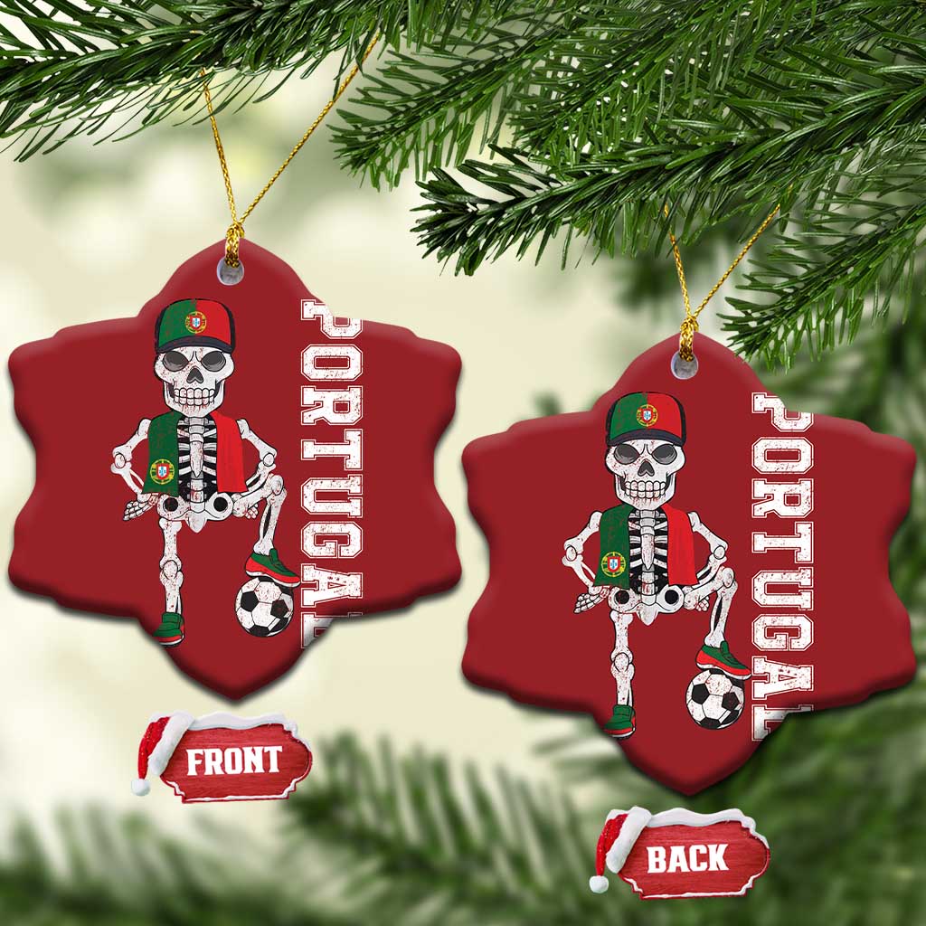Portugal Soccer Christmas Ornament Skeleton Portuguese Flag Futebol Football Player - Wonder Print Shop