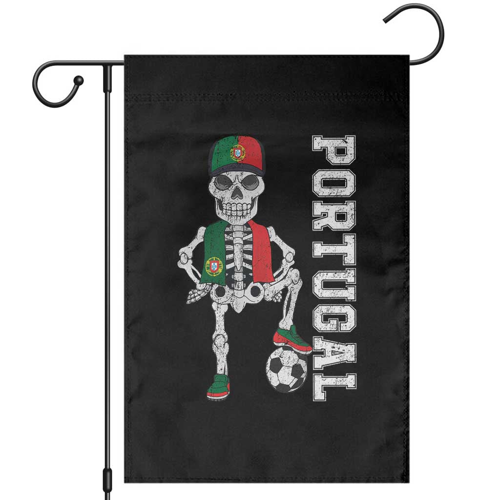 Portugal Soccer Garden Flag Skeleton Portuguese Flag Futebol Football Player - Wonder Print Shop