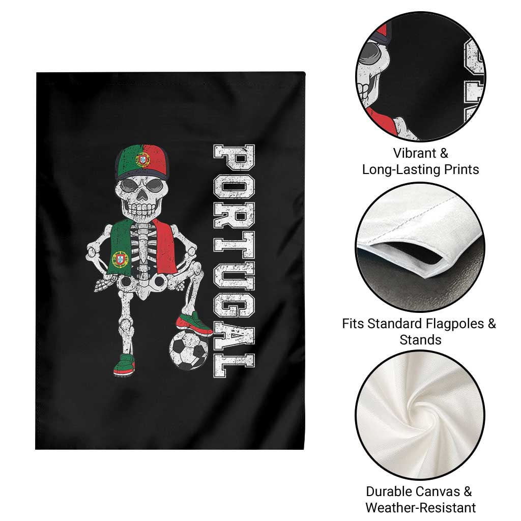 Portugal Soccer Garden Flag Skeleton Portuguese Flag Futebol Football Player - Wonder Print Shop