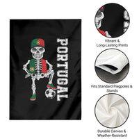 Portugal Soccer Garden Flag Skeleton Portuguese Flag Futebol Football Player - Wonder Print Shop